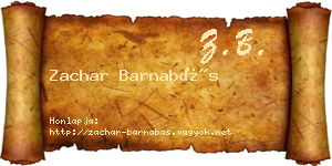Zachar Barnabás névjegykártya
